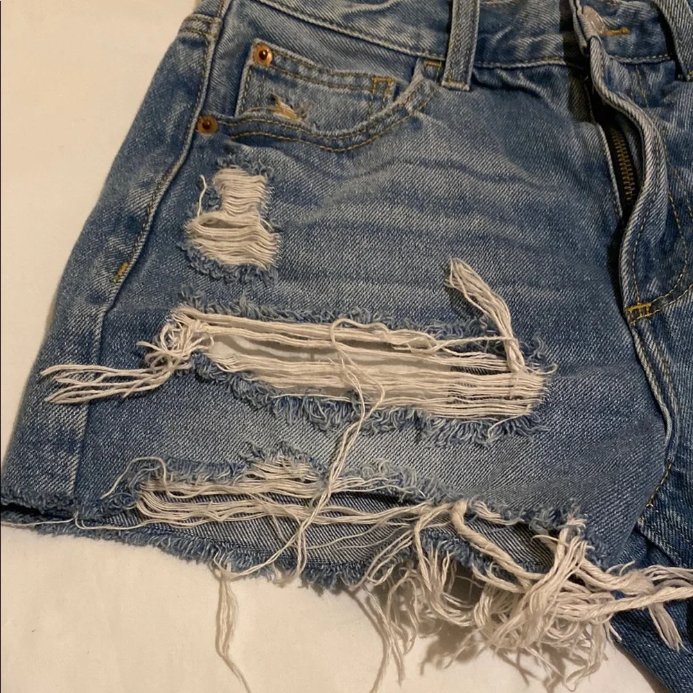 Cello Blue Distressed Jean Shorts High-Waisted Size XS